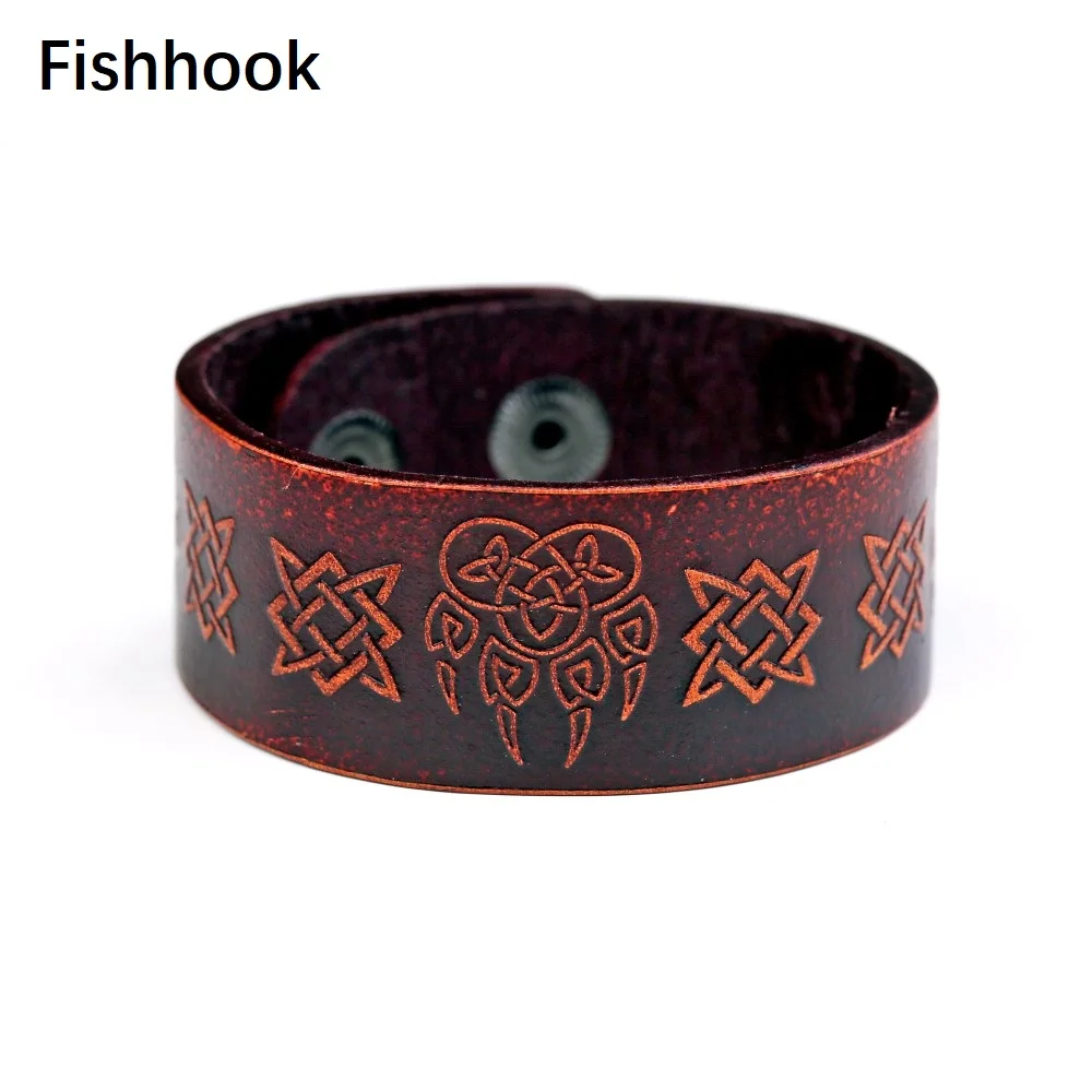 Кожаный талисман ручной работы амулет Викинга славянский символ бога Warding Veles Bear