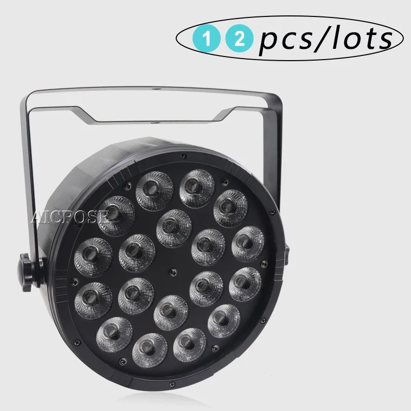 Плоский Светодиодный прожектор 4 в 1 12 шт./лот 18x12 Вт dmx512 управление