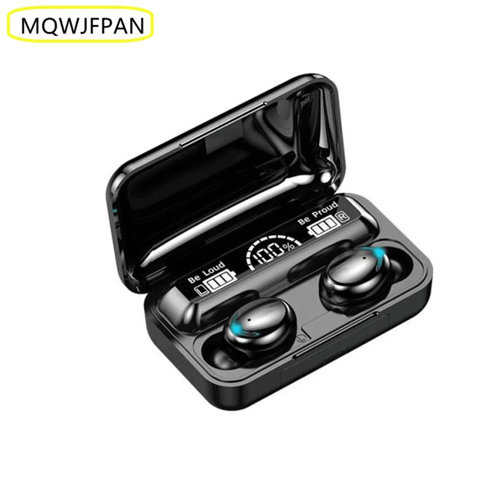 

New TWS F9 V5.0 Bluetooth 5.0 Earphones TWS Fingerprint Touch Headset HiFI Stereo In-ear Earbuds Wireless Headphones for sport