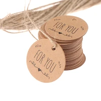 100pcslot diy kraft paper gift tags for you for celebrating labels handmade for wedding party decoration packaging hang paper