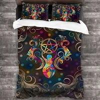 ninegty wicca wiccan triple moon 3d quilt reversible bedding sets comforter bedspread set queen size 3 piece