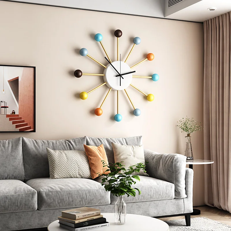 

MEISD Quality Wrought Iron Wall Watch Self Adhesive Metal Clock Large Round Design Room Horloge Detachable Art Free Shipping