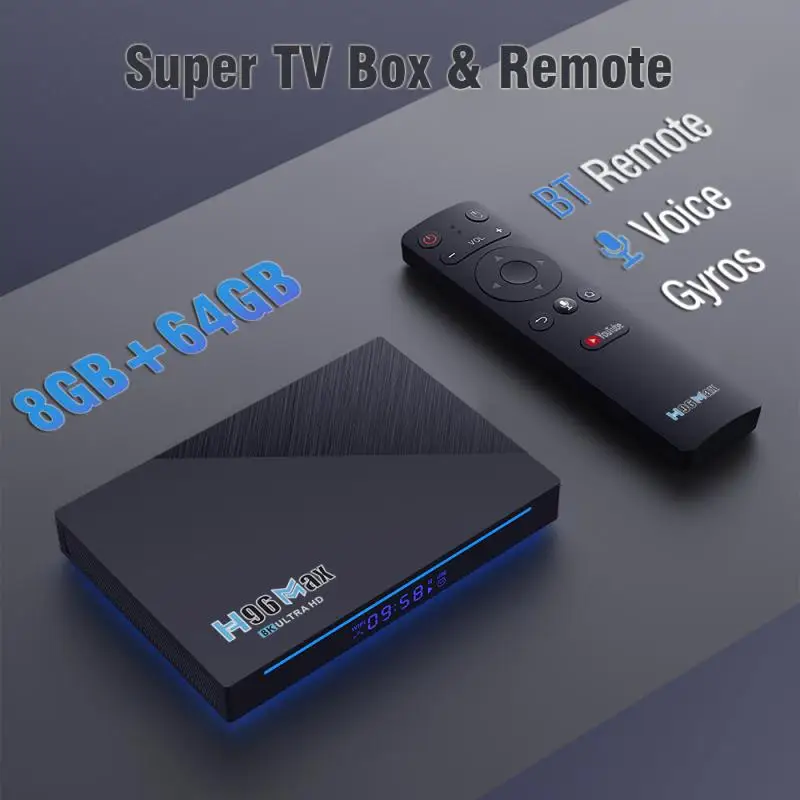 

Приставка Смарт-ТВ H96 MAX RK3566, 4 + 32 ГБ, 1080p, 8K, 24 к/с