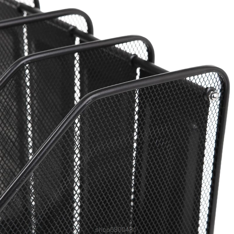 

4 Column Metal Mesh File Holder Document Rack Letter Magazine Newspaper Tray for Desk Organizer N24 20 Dropshipping