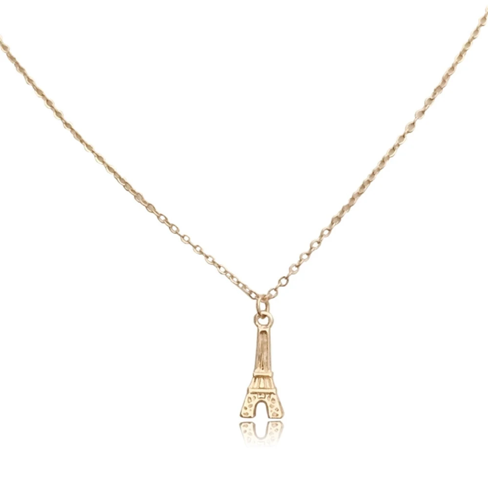 Новые модные ювелирные изделия золотой цвет маленький кулон Эйфелева башня
