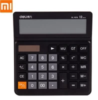 deli solar calculator photoelectric dual power drive 12 number large display for school student finance office accounting