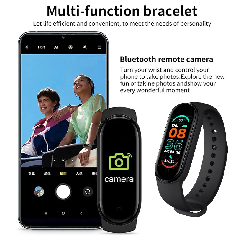 Лидер продаж 2021 Смарт-часы M6 фитнес-браслет My Band 6 спортивный водонепроницаемый