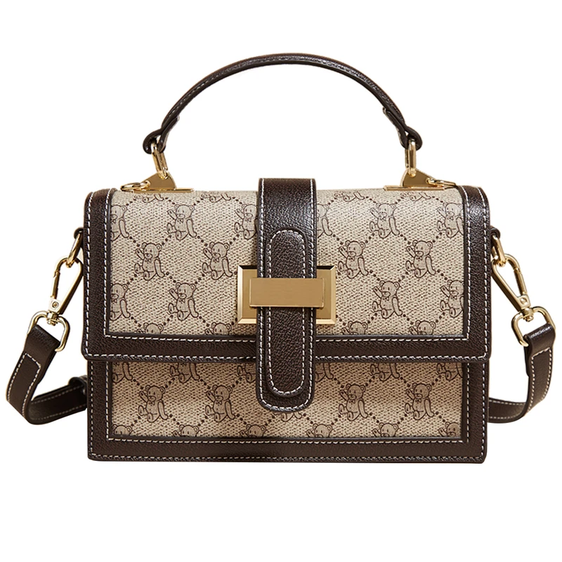 

Cameido PVC Leather Retro Animal Print Crossbody Shoulder Bags Women's Casual Messenger Bag Fashion Small Handbag