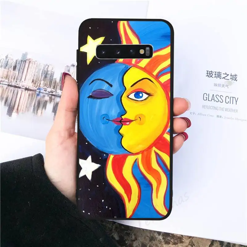

Funny Sun Moon Face Phone Case For Samsung galaxy S 8 9 10 20 21 30 A 30 50 51 70 note 10 plus Ultra 5g
