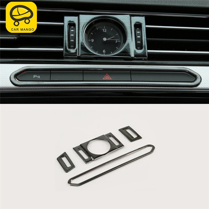 CARMANGO for VW Volkswagen Passat B8 2017-2019 Car Watch Clock A/C Air Vent Outlet Panel Cover Trim Sticker Frame Accessories