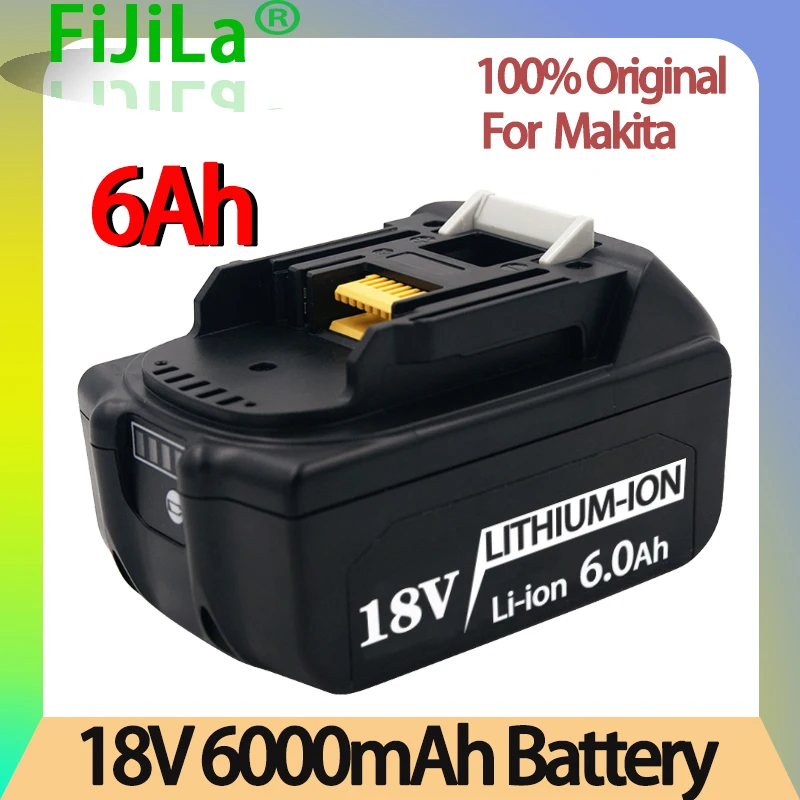 

Оригинальный литий-ионный аккумулятор 18 в 6 Ач, Сменный аккумулятор для электроинструмента, аккумулятор для зарядного устройства MAKITA BL1880 ...