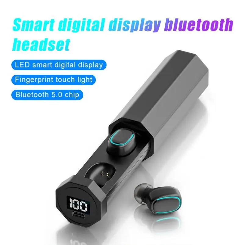 

TWS Bluetooth 5.0 Earphones Pull-out Charging Box Wireless Headphone Sports Waterproof Earbuds Headsets With Microphone Hot Sale