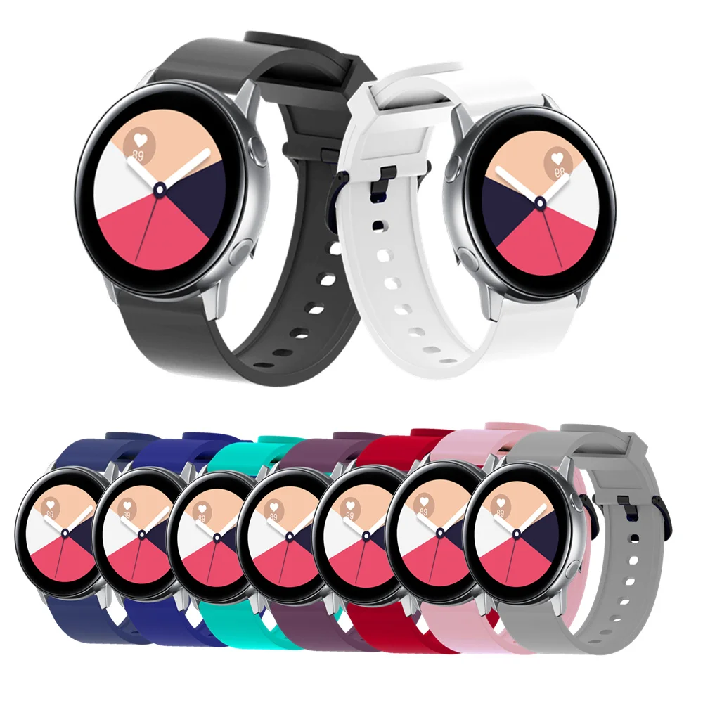 

Silicone Replacement Bracelet For Samsung Galaxy Watch Active Strap For Garmin Vivoactive3 Watch Band For Huami Amazfit Bip 20mm