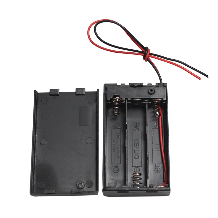 Держатель батареи AAA 1 шт. чехол с выводами крышкой ПЕРЕКЛЮЧАТЕЛЯ ВКЛ./ВЫКЛ. 2 3 4