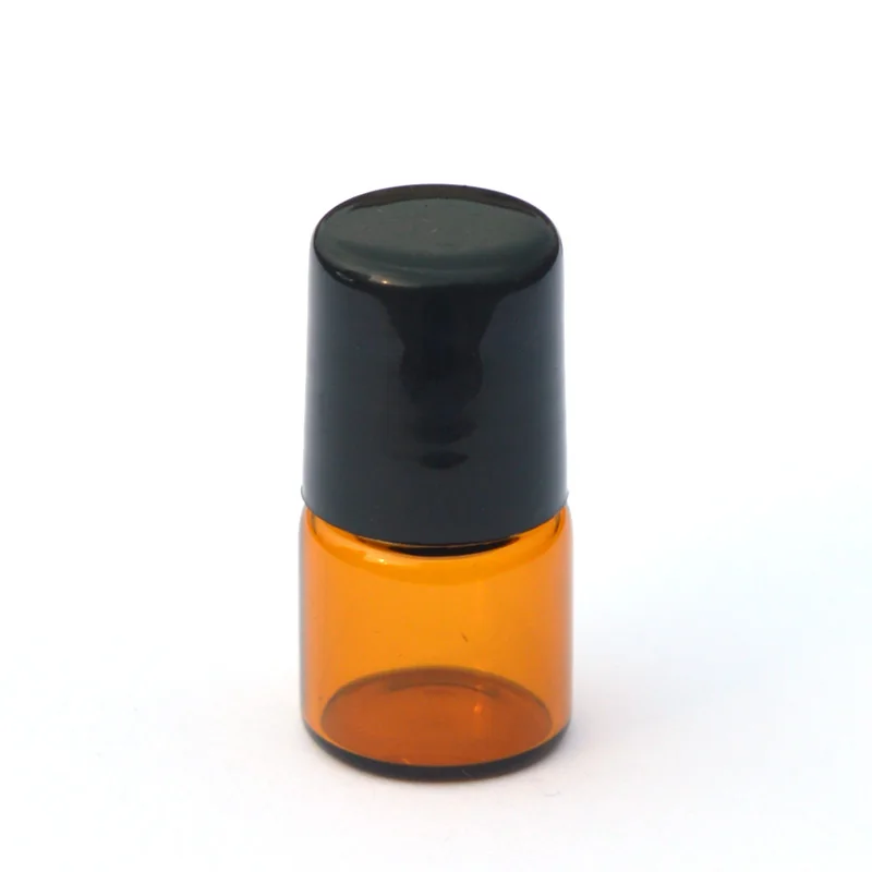 100pcs 1ml Essential Oil Roll On Glass Perfume Bottle Empty Amber 1cc Refillable Roller Sample Container | Красота и здоровье