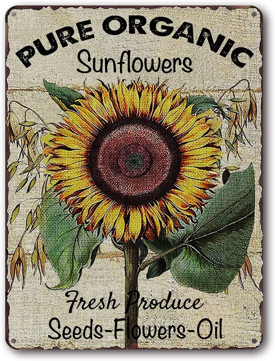 

Винтажные оловянные знаки в виде подсолнуха, 7,9x11,8 дюйма