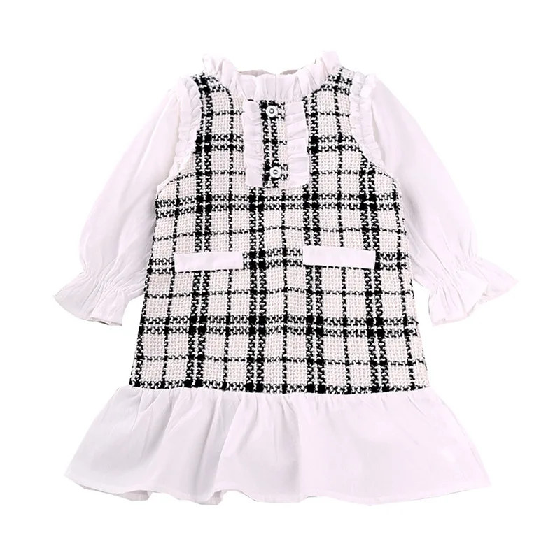 

Kids Dresses For Girls Clothes 2020 Autumn Winter Girls Dress Foreign Style Baby Doll Collar Long Sleeve Princess Dress