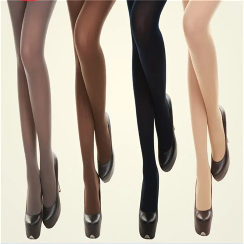 Новинка модные женские черные пикантные колготки осенне зимние теплые бесшовные
