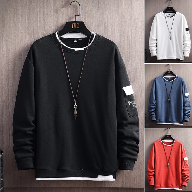 

Fashion New Men's Sweater Korean Fashion Men's Pullover Round Neck Bottoming Casual Versatile Young Men's Long Sleeve Jacket
