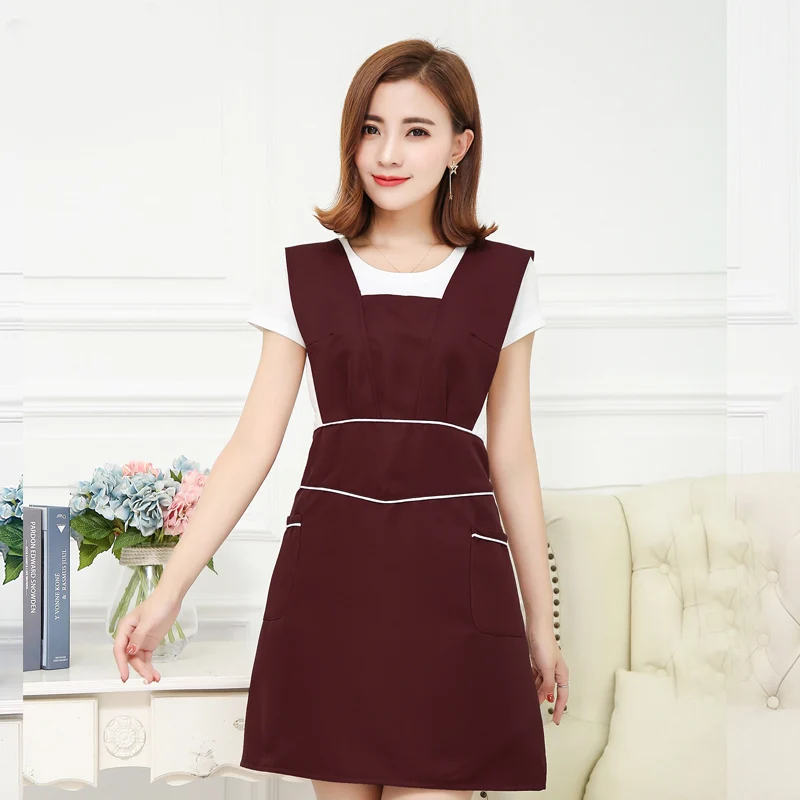 Женский фартук для дома и кухни длинный модный Дамский без рукавов работы