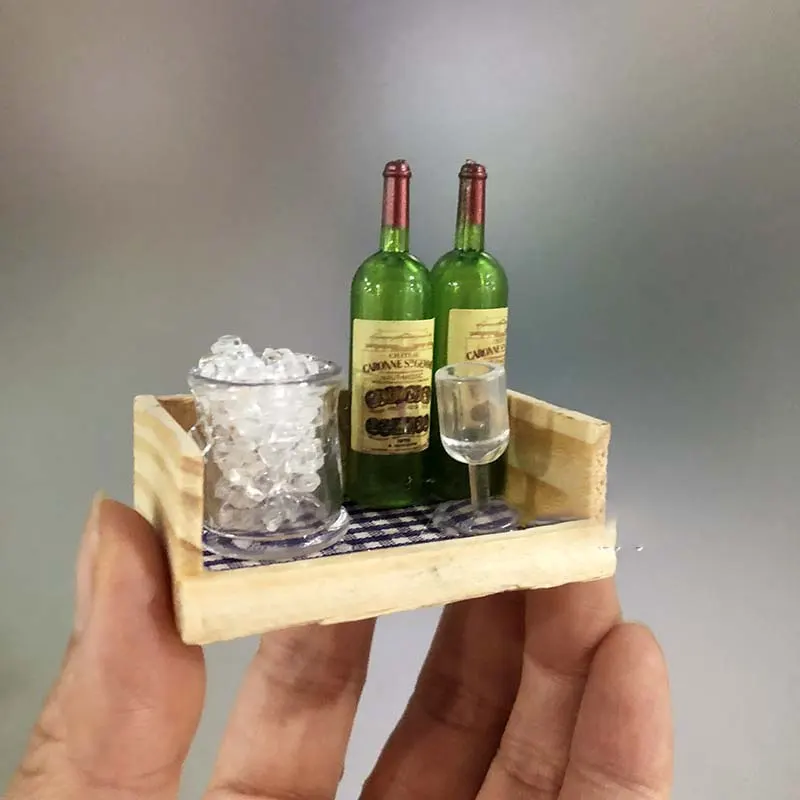 1/6 масштаб идиллическая коробка для вина с чашкой кастрюля имитация жизни сцена