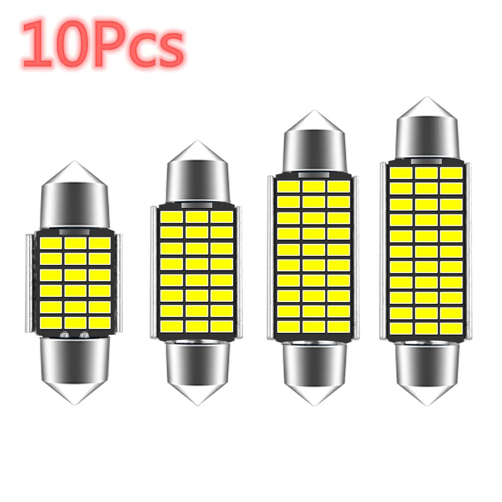 10 шт./лот T10 W5W LED c5w led 31 мм 36 мм/39 мм/41 18SMD 4040 чипы светодиодная гирлянда лампа