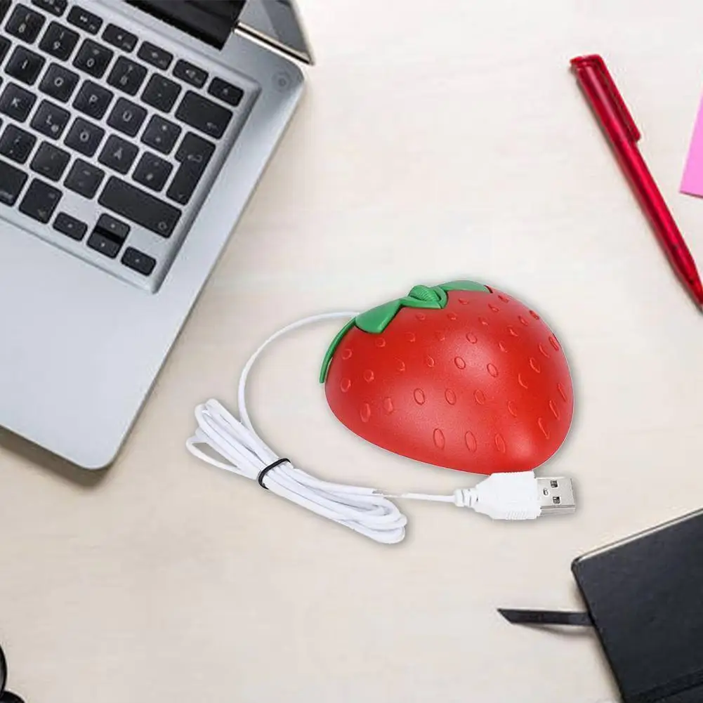 

Portable Mini Strawberry Wired Mouse Usb Small Girl PC Optical Laptop Computer 1000DPI Fruit For Office Shape Mice Mouse Gi F6Y1