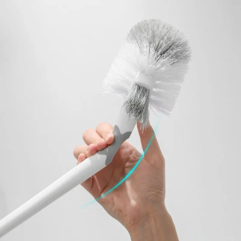 

2021 Hot Sale Household Toilet Brush Set Bendable Brush Handle Easy Non Slip Design Comfortable To Use Not Damage Your Tiles
