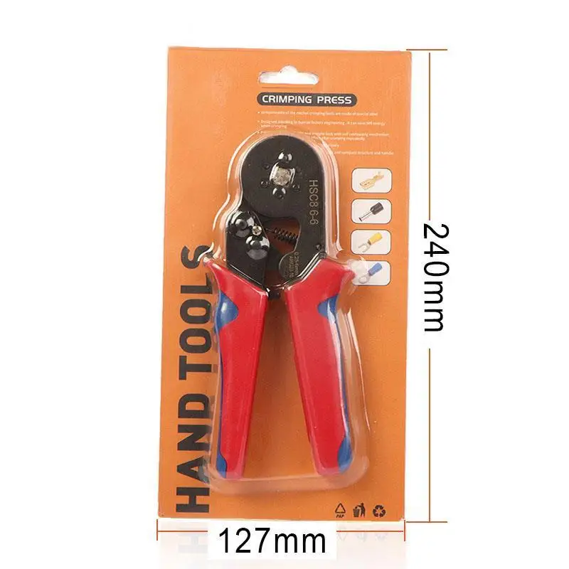 

Tubular Terminal Crimper 6-6 0.25-6mm 23-10AWG & 10SA 0.25-10mm 23-7AWG Electrical Crimping Pliers Hand Tools Set HSC8 6-4