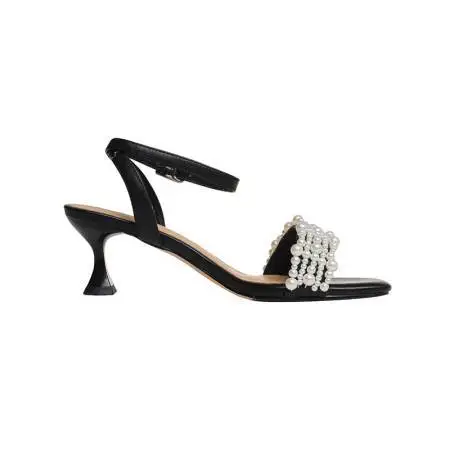 

New French Leather Sandals with thin heel and square head