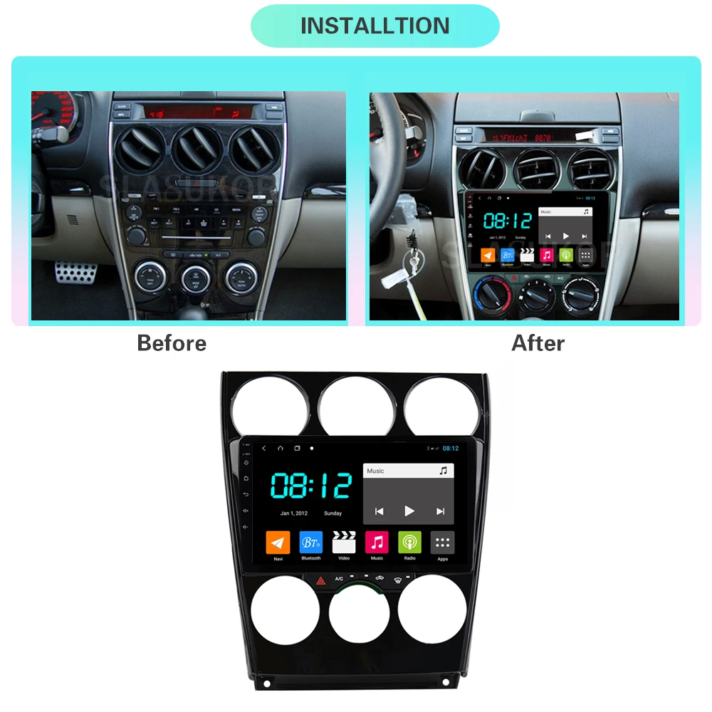 Автомагнитола для Mazda 6 стерео-система на Android 10 с GPS Wi-Fi 4 Гб ОЗУ 64 ПЗУ без CD DVD плеера