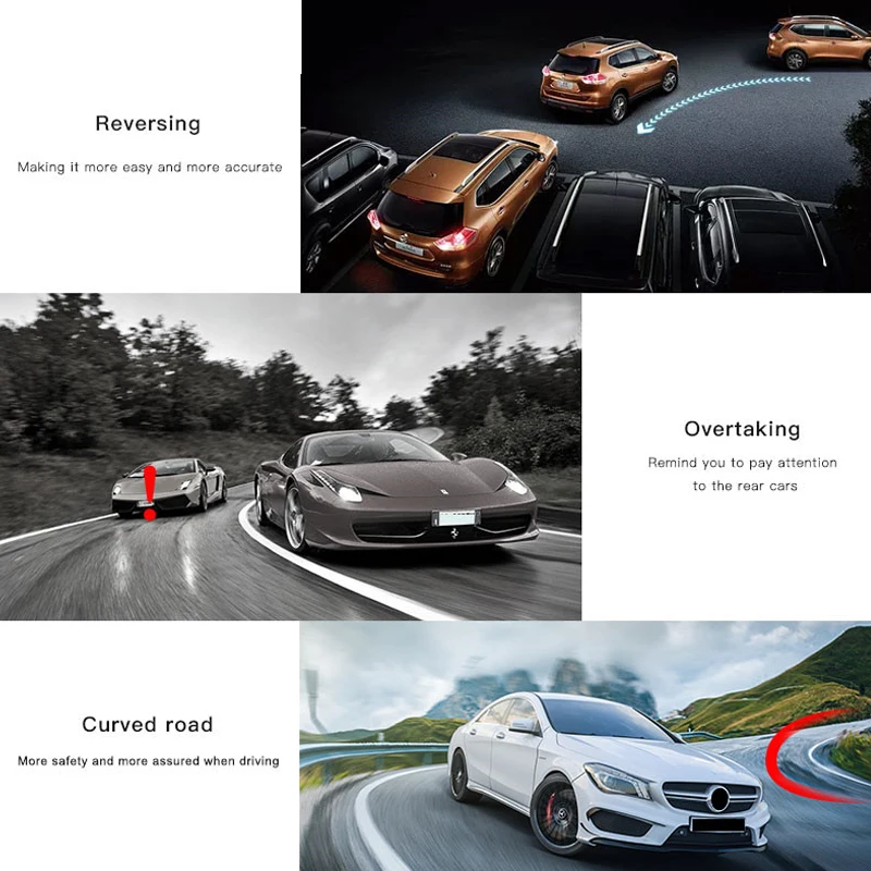 

360 Degree HD Blind Spot Mirror Adjustable Car Rearview Convex Mirror for Car Reverse Wide Angle Vehicle Parking Rimless Mirrors