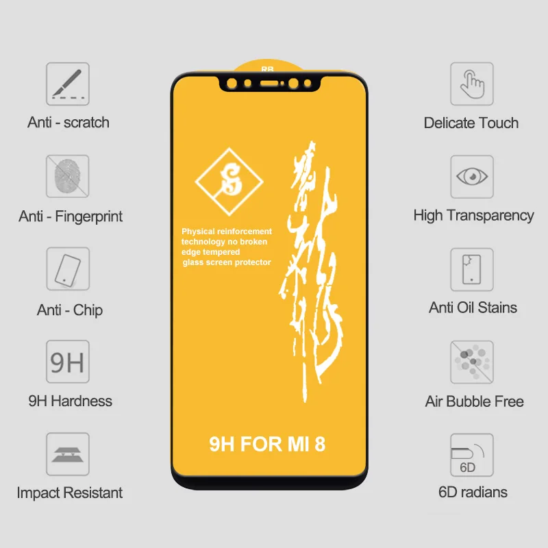 6D закаленное стекло для Xiaomi mi 9 SE 8 Стекло для mi 8 светильник защита экрана на Xiaomi mi 9 9T 8 Lite A2 A1 Pocophone F1 стекло