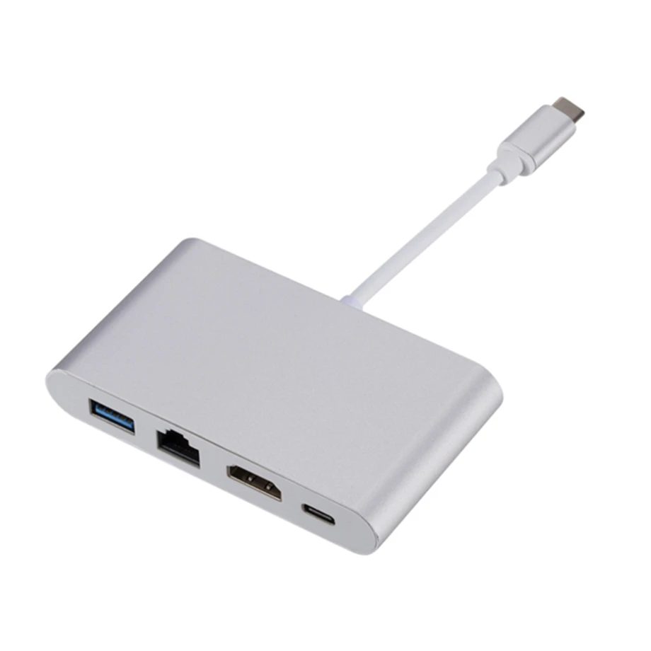 PzzPss USB Type C USB3.1 to HDMI 4K+RJ45 Gigabit Ethernet+USB 3.0 Hub Adapter USB-C Splitter for Macbook Air Pro Samsung | Электроника