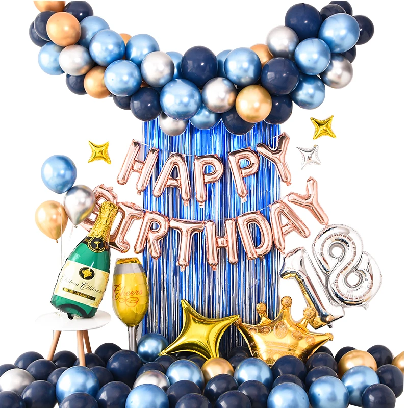 Воздушный шар цвет голубой золотой латексная гирлянда воздушные шары