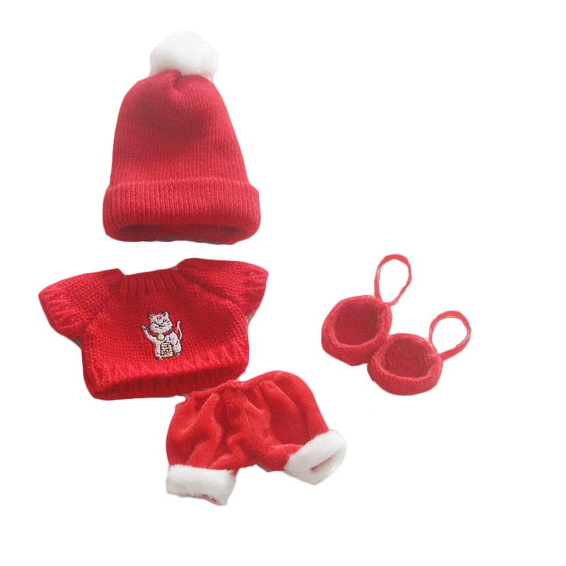 

20cm doll clothes red color lucky cat clothes dolls accessories our generation Korea Kpop EXO idol Dolls Christmas gift DIY Toys