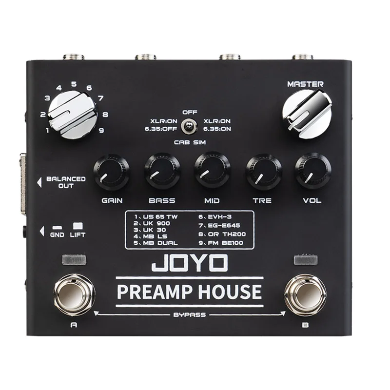 

JOYO R-15 Preamp House Multi Effect Pedal, 18 Tones & 9 AMPs Preamp Simulator With Distortion & Clean Dual Channel