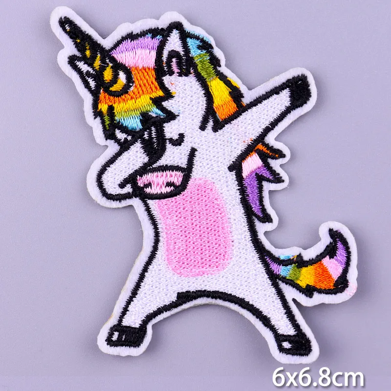 Unicorn Dog Patch Iron On Patches For Clothing Thermoadhesive DIY Hippie Clothes Stickers Applique Fusible Badge | Дом и сад