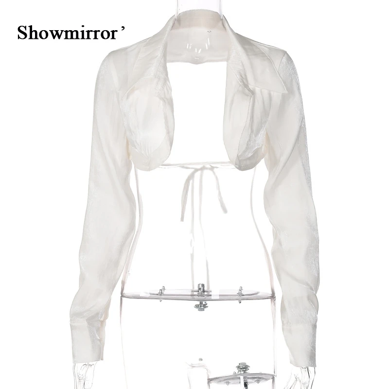 Женская блузка с длинным рукавом V-образным вырезом и открытой спиной | одежда