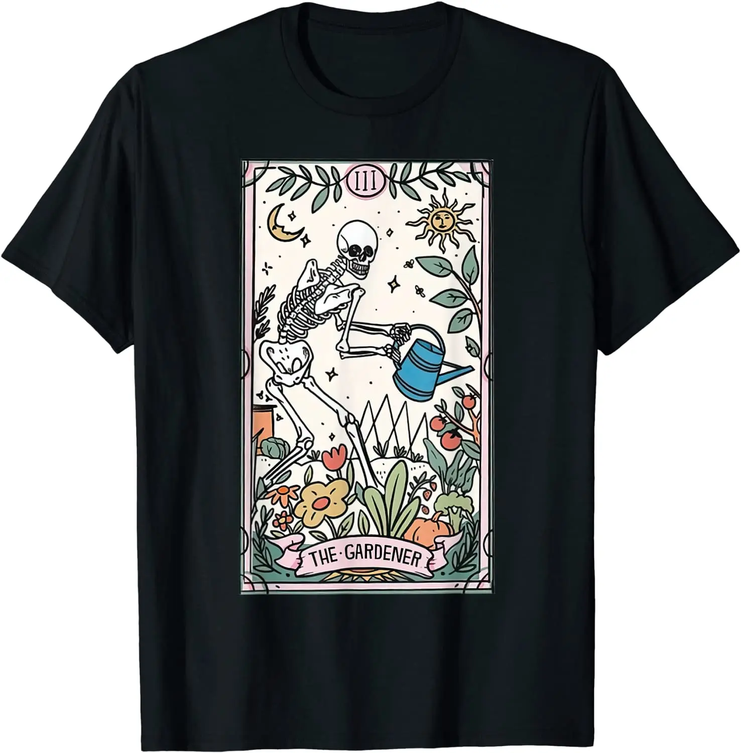 

Skeleton Watering Plants Funny Plant Gardening Gardeners Men's T-Shirt