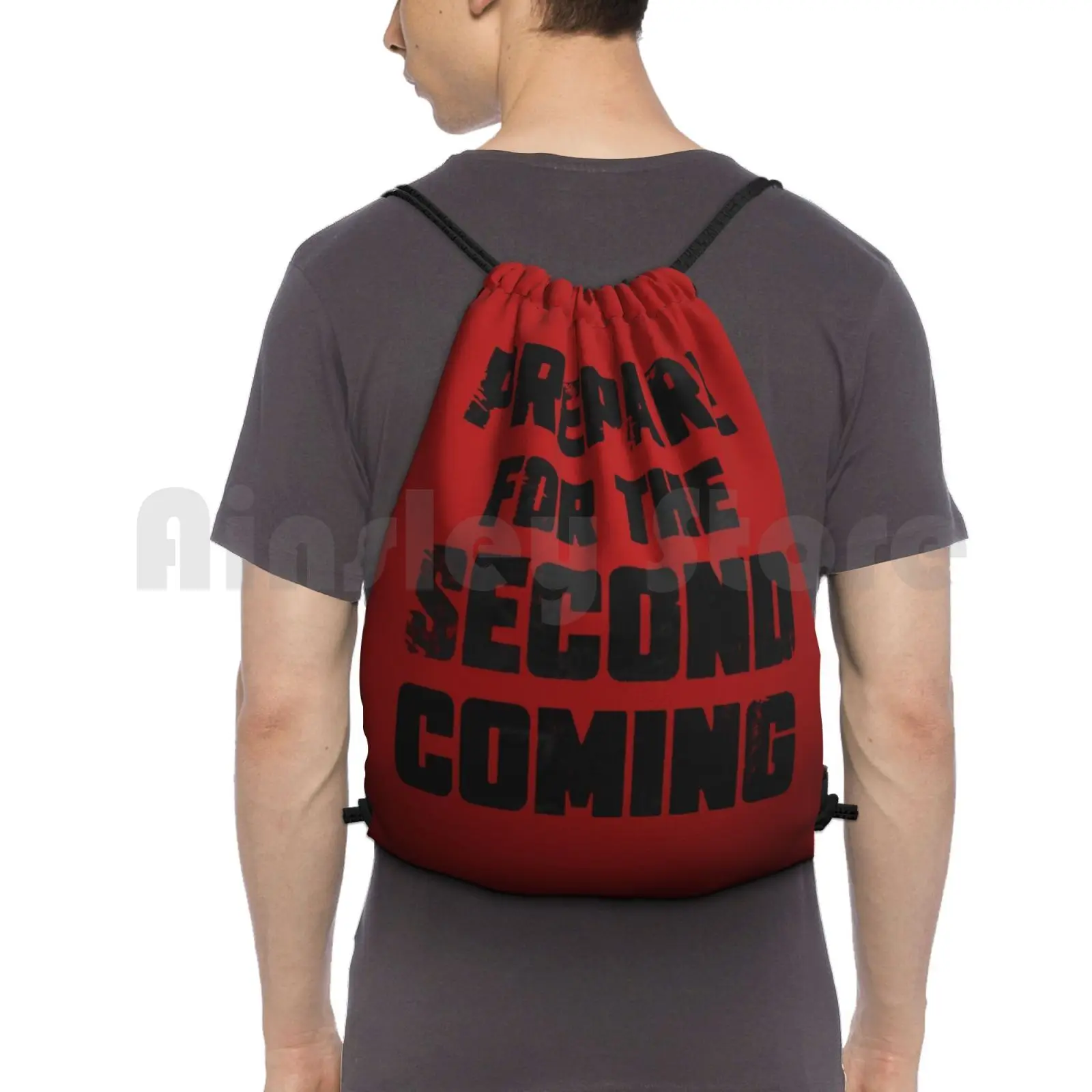 

The Second Coming Backpack Drawstring Bag Riding Climbing Gym Bag Dead Hero Villian Jesus Christ Superhero Stove