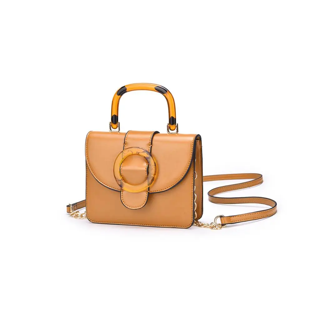 orange L20 H16 W6cm Винтажные женские сумки с деревянной ручкой-кольцом, Повседневная сумка через плечо, роскошные сумки через плечо, дизайнерский кошелек, большой «ТОТЕ» ведра - Цвет: orange L20 H16 W6cm