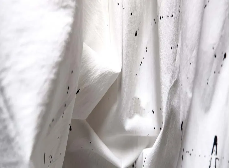 Платье-рубашка из хлопчатобумажной и льняной ткани с брызгами | Дом сад