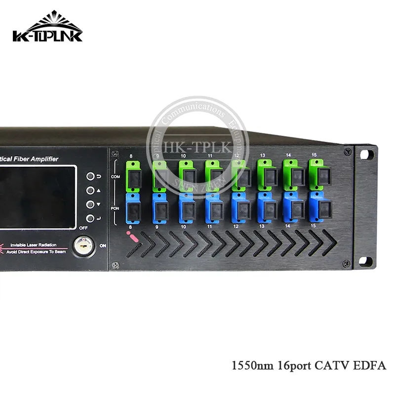 Новый усилитель оптического волокна CATV EDFA с WDM 1550nm 2U стойка 16 портов * 19dbm SC/APC SC/UOC