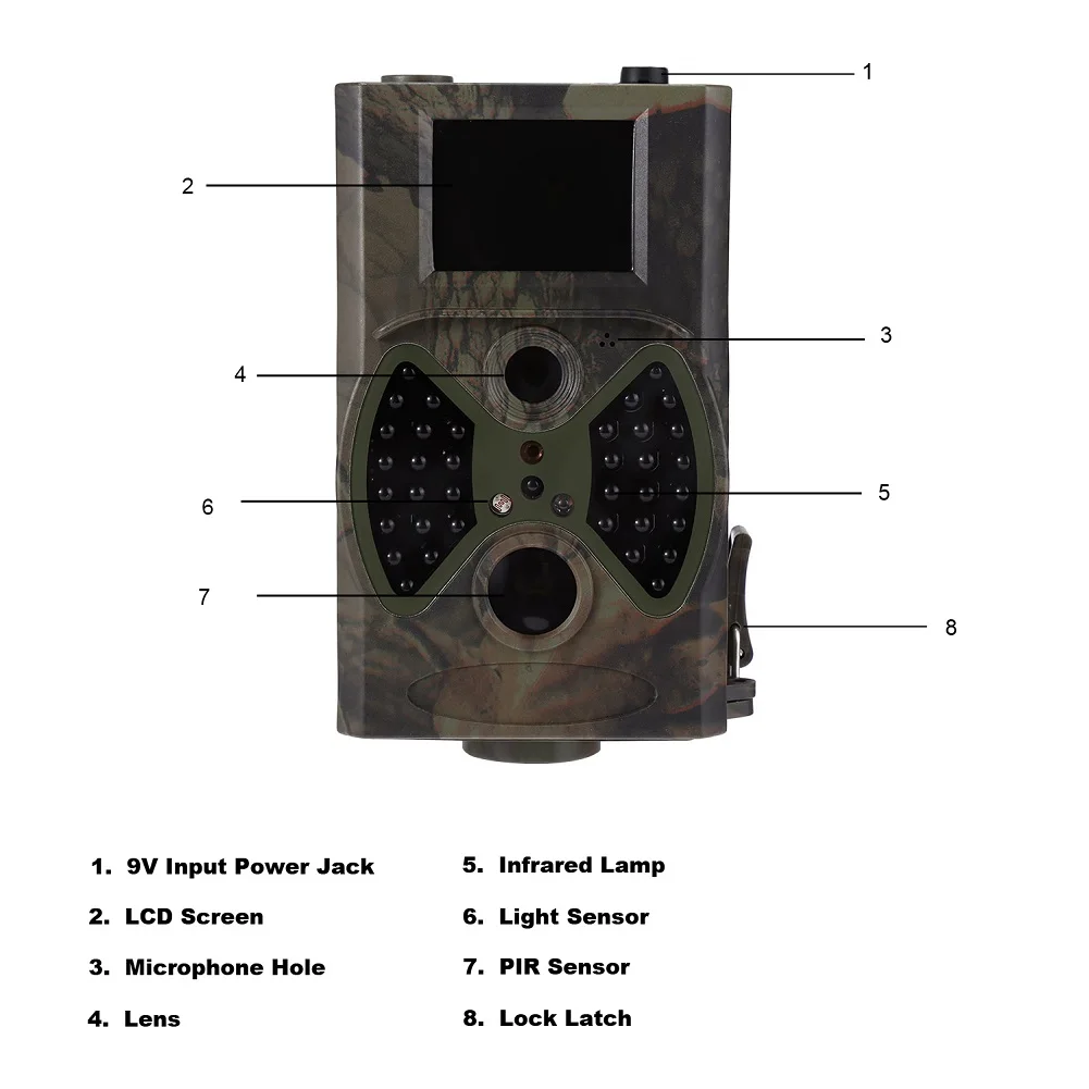 HD 1080P 12 МП охотничья видеокамера для скаутинга с ночным видением светодиодная