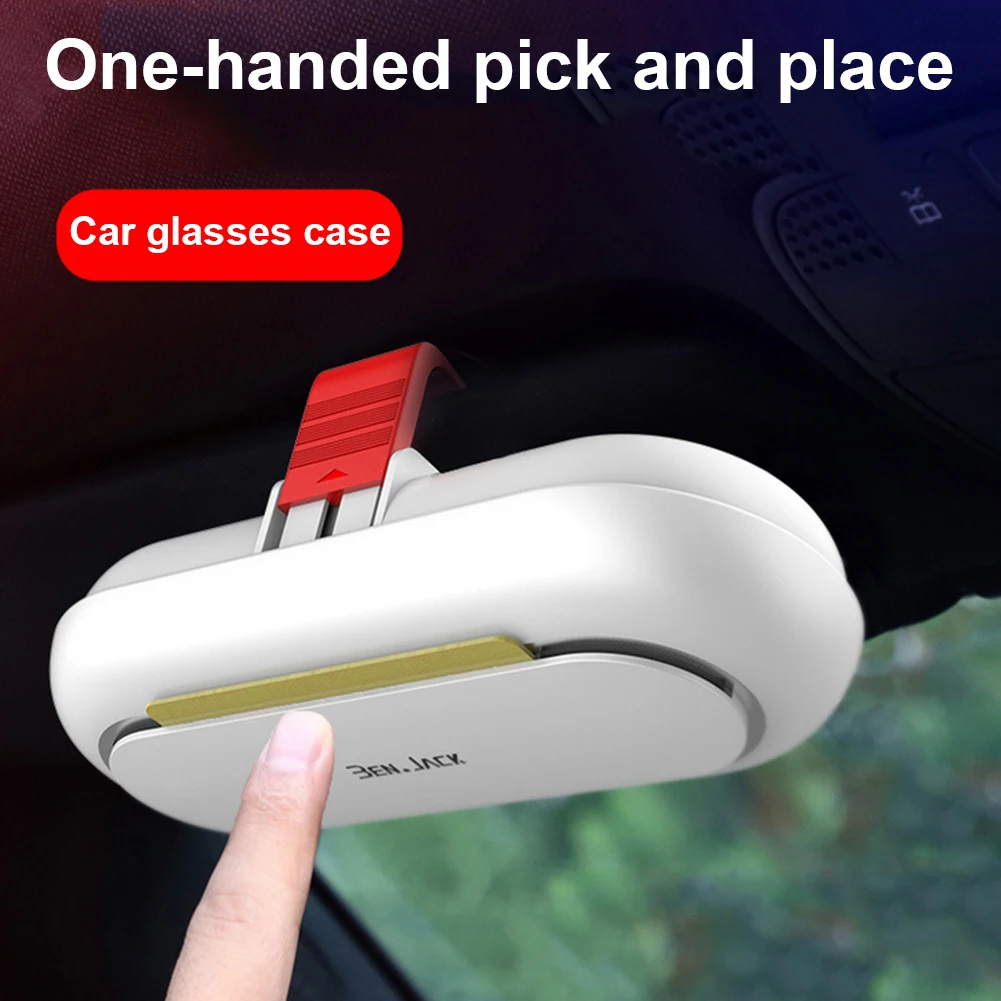 

Multi-function Car Interior Glasses Case Built-in Fiber Protection ABS Sunglasses Box Sun Visor Buckle Storage Box Bill Card