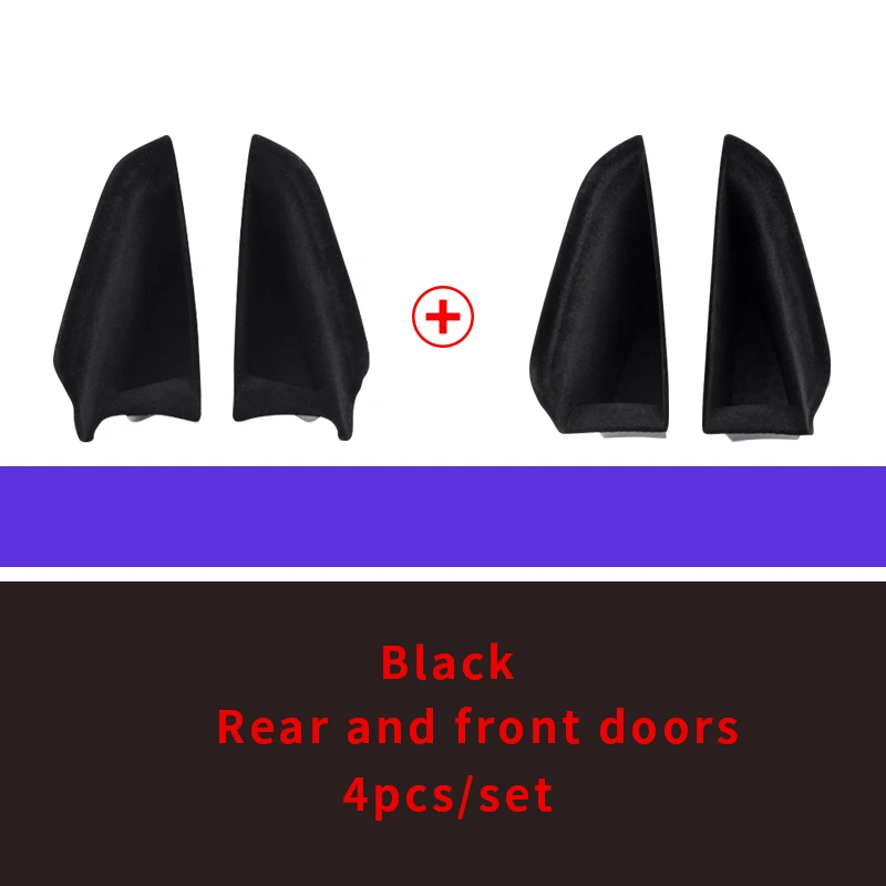 black 4pcs Дверная коробка для хранения для Mercedes gle w167 gle carbon gle gle 350/amg 450 500e amg ixterior украшения Аксессуары - Название цвета: black 4pcs