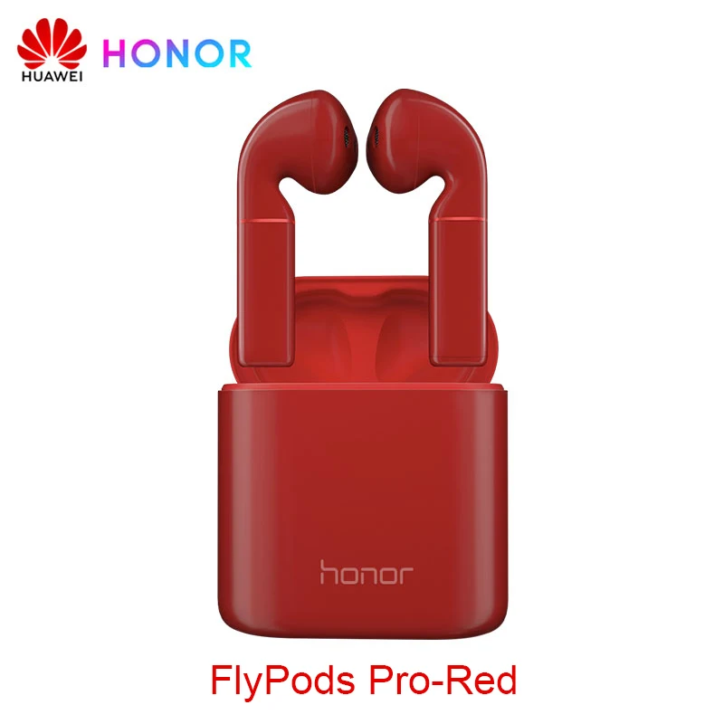 Honor Flypods Pro Bluetooth беспроводные наушники Hi-Fi динамическая музыка водонепроницаемый IP54 ID функция костной голосовой печати с зарядным устройством - Цвет: Flypods Pro Red