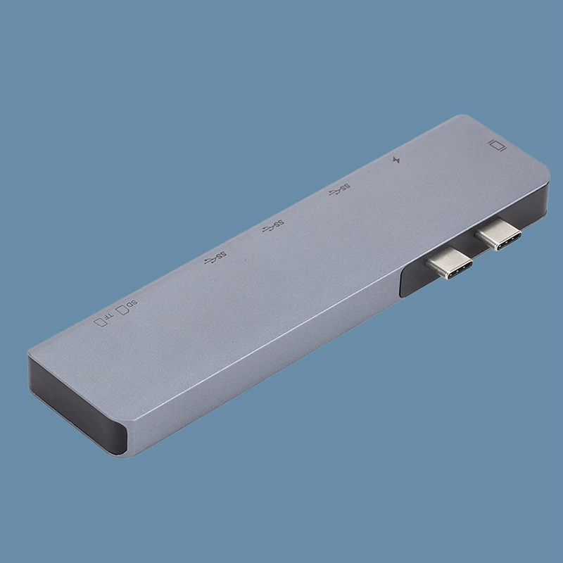 7 в 1 двойной TYPE-C к USB SD Micro LAN VGA HDMI usb-c переходник концентратор Расширение PD зарядная док-станция Rj45 OTG дисплей для Macbook PC