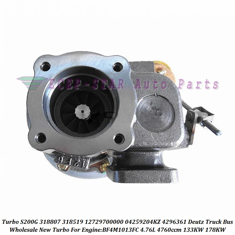 Турбо S200G 318807 318519 12729700000 04259204KZ 4296361 4259204KZ 04296361 для грузового автобуса Deutz BF4M1013FC 4.76L